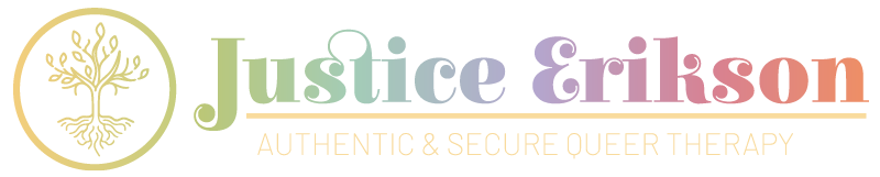 logo that says Justice Erikson, authentic and secure queer therapy